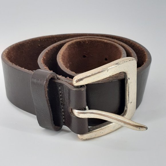 Eddie Bauer Accessories - 🐼Vintage Eddie Bauer Dark Brown Leather Belt Sz S
